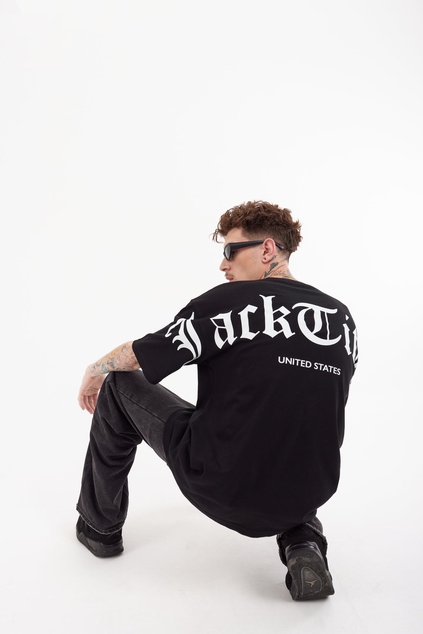 เสื้อยืด JACKTITUS ทรงโอเวอร์ไซส์ ลายโลโก้ สไตล์ Old School
