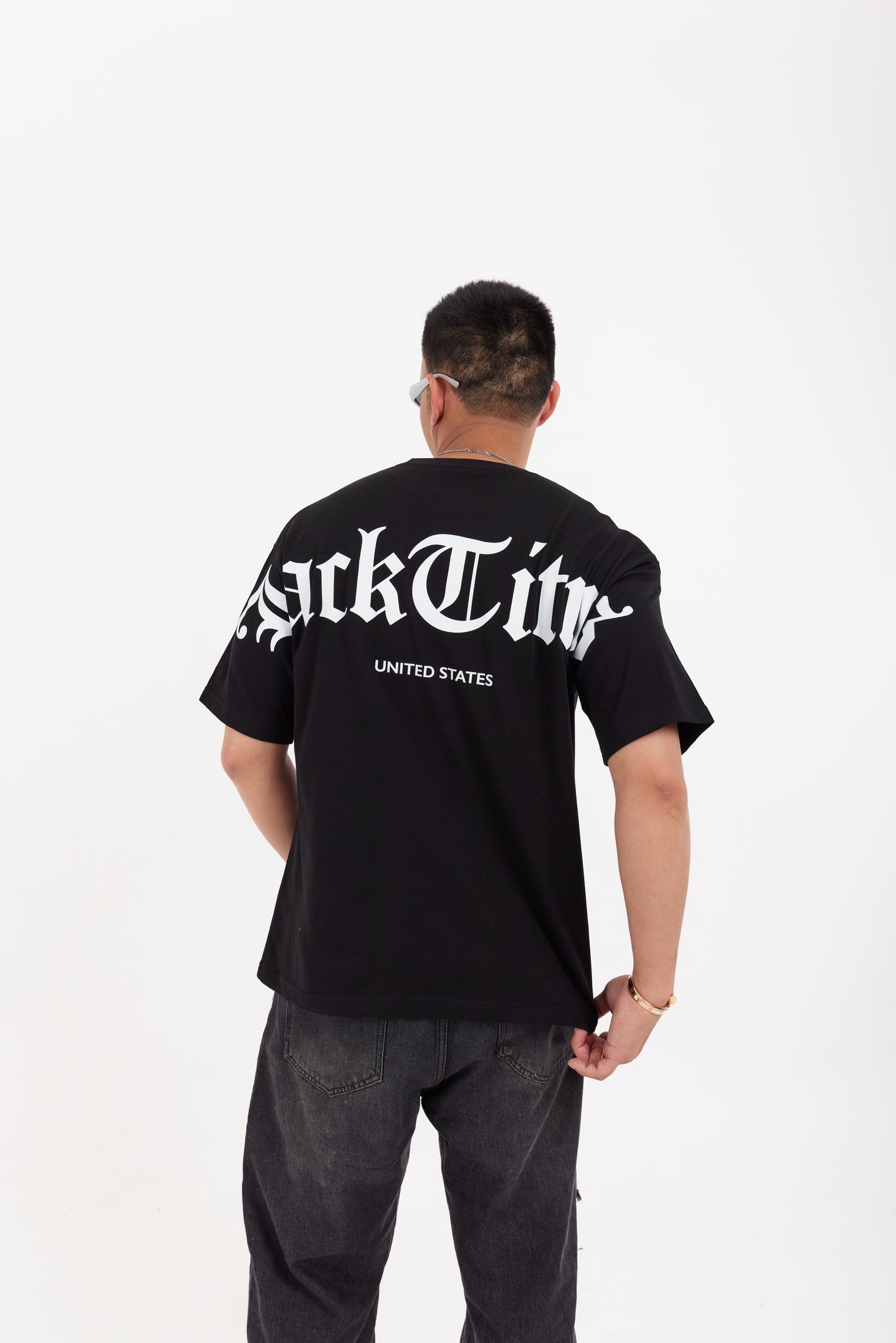 เสื้อยืด JACKTITUS ทรงโอเวอร์ไซส์ ลายโลโก้ สไตล์ Old School