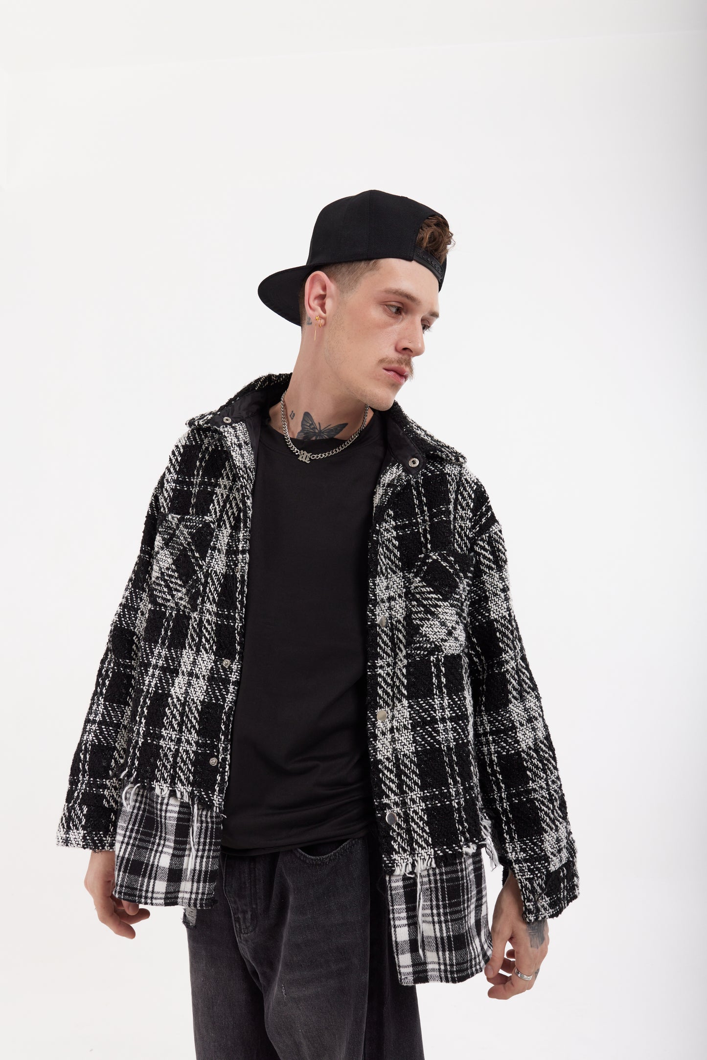 T-Shirt Double layer Plaid style on Light