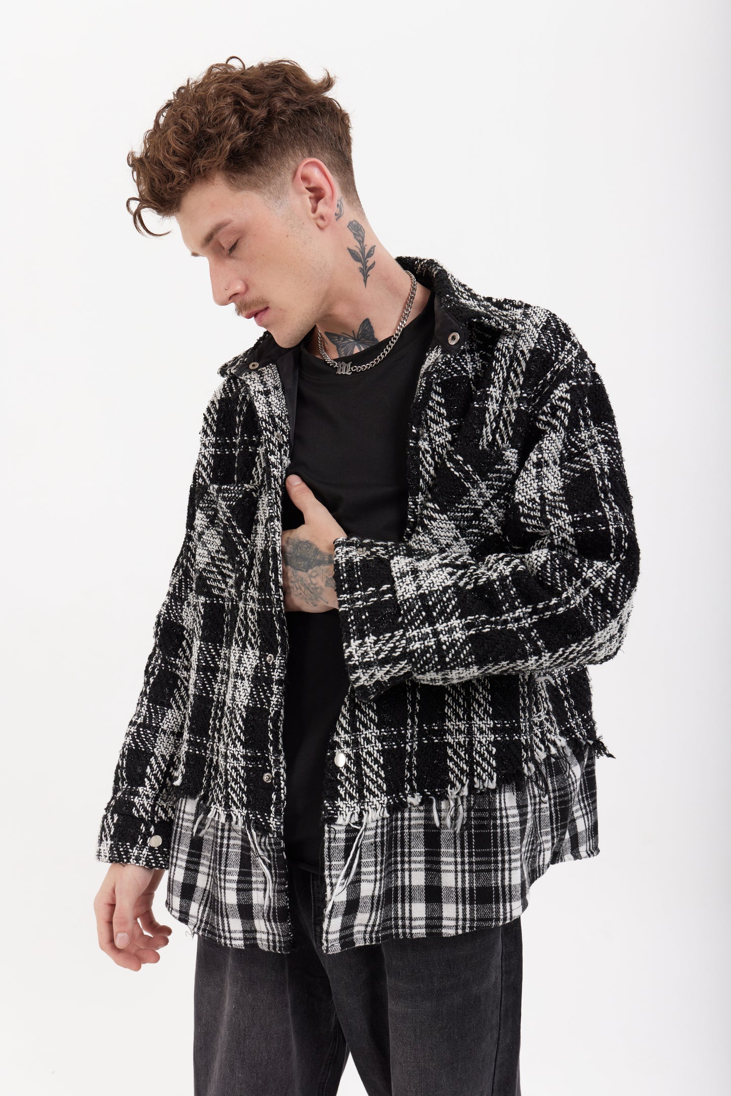 T-Shirt Double layer Plaid style on Light